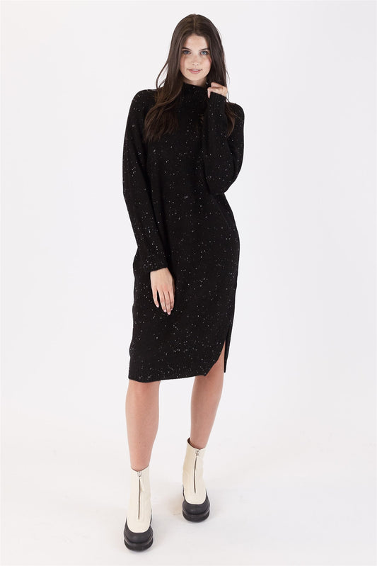 Hannah Midi Dress |  Black Fleck