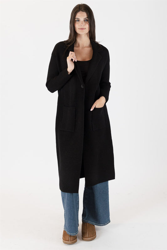 Jimmi Sweater Coat |  Black Fleck
