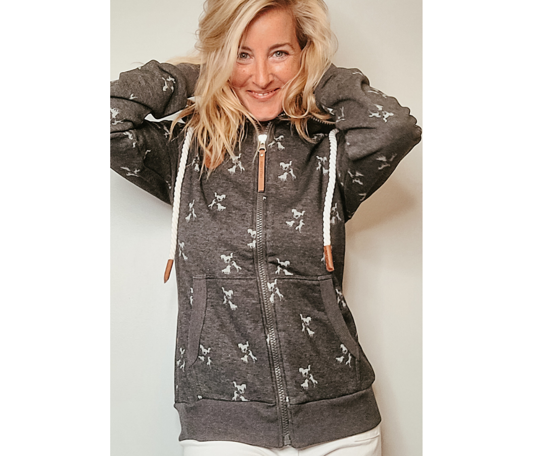 "Allegra" Large Collar Hoodie | Equestrian Mix