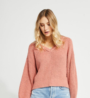 "Harris" Sweater in Dusty Rose by Gentle Fawn