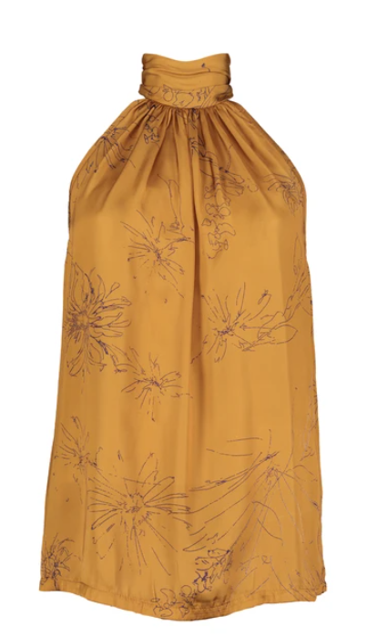 Floral Tie-neck Top (Citrine) by Bishop + Young