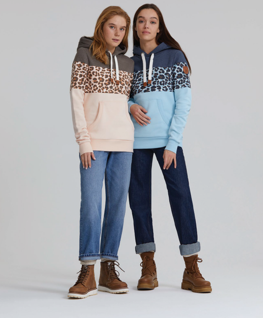 "Lucia" Large Collar Hoodie |  Chocolate Chip Mix